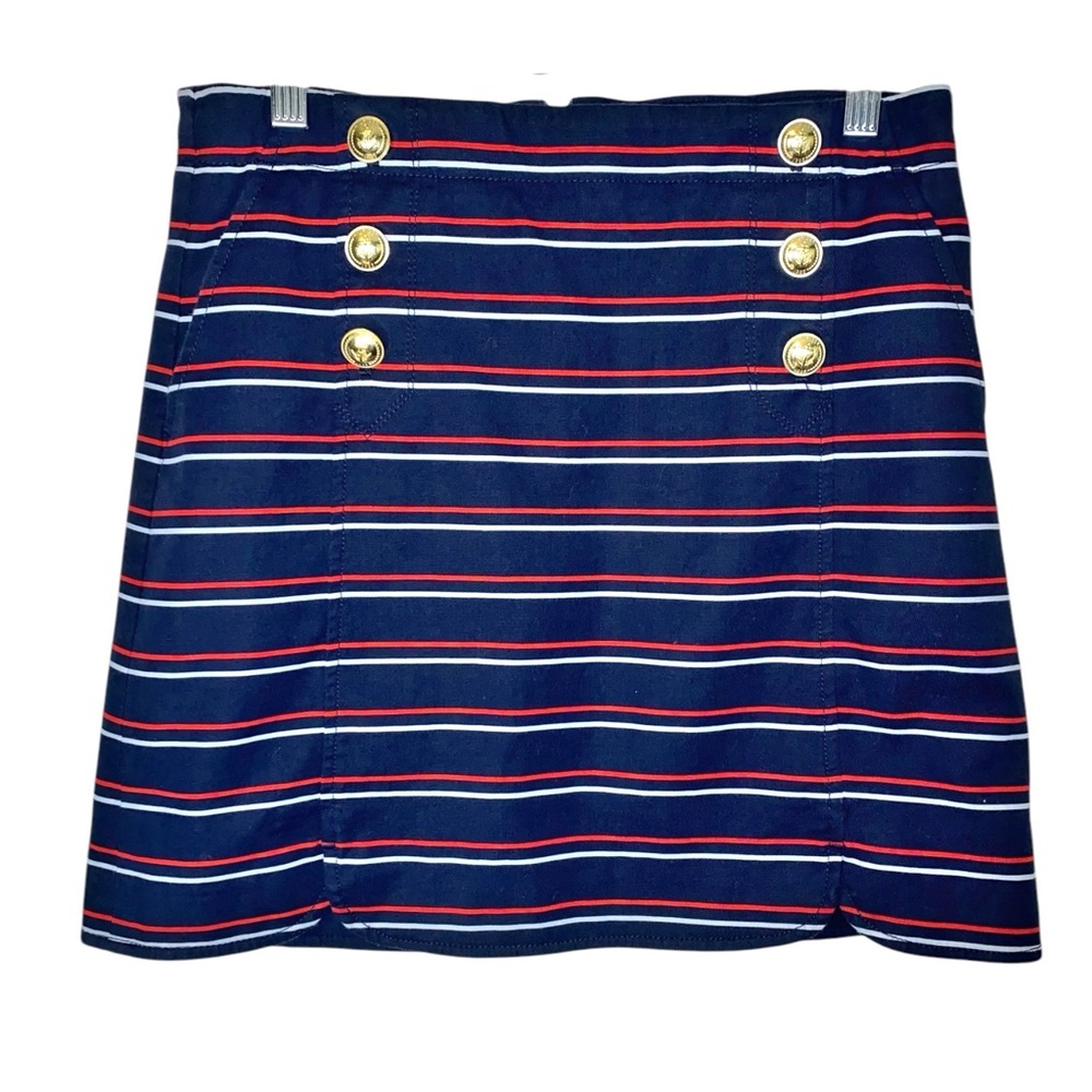 TOMMY HILFIGER ☆ Blue Red Striped Skirt ☆ Nautical Preppy Sailor
